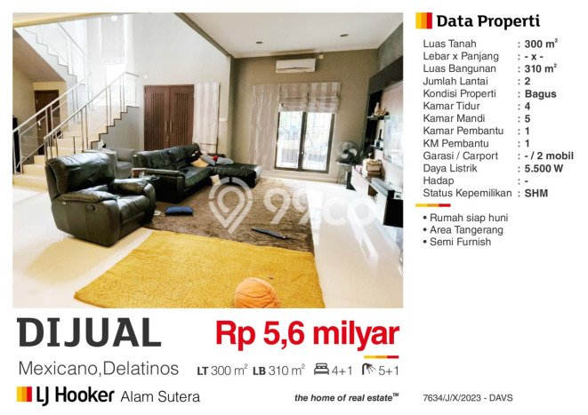 BEST INVESTMENT! Rumah area Tangerang, Luas 300m² LB 310m² BEST INVESTMENT! Rumah area Tangerang, Luas 300m² LB 310m²