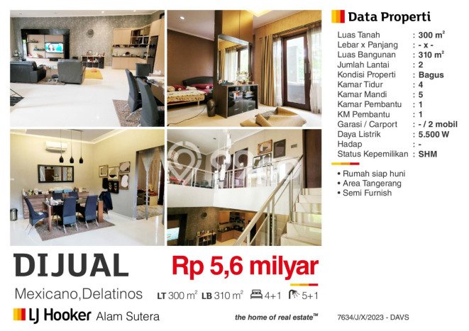 BEST INVESTMENT! Rumah area Tangerang, Luas 300m² LB 310m² BEST INVESTMENT! Rumah area Tangerang, Luas 300m² LB 310m²