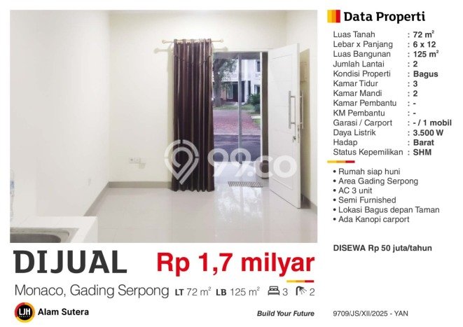 Dijual Hunian Rumah Terawat 3 Kamar di Gading Serpong, Tangerang Dijual Hunian Rumah Terawat 3 Kamar di Gading Serpong, Tangerang