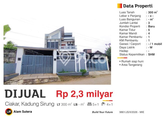 Dijual Rumah Minimalis Bagus Punya 5 KT di Tangerang Tangerang SHM Dijual Rumah Minimalis Bagus Punya 5 KT di Tangerang Tangerang SHM
