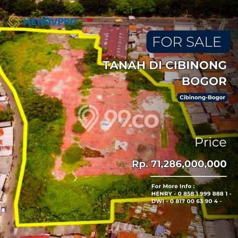 Lahan Dijual Lokasi Cibinong, Bogor dengan Luas Tanah 11881m2 dan Status SHM Lahan Dijual Lokasi Cibinong, Bogor dengan Luas Tanah 11881m2 dan Status SHM