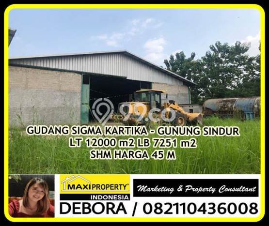 Gudang Bagus LT 12000m2 LB 7251m2 Dijual di Gunung Sindur Bogor Gudang Bagus LT 12000m2 LB 7251m2 Dijual di Gunung Sindur Bogor
