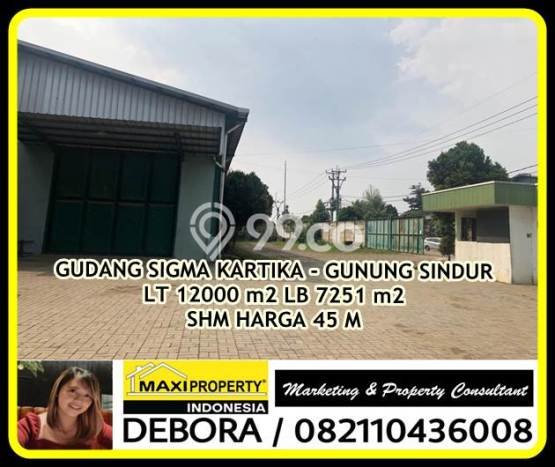Gudang Bagus LT 12000m2 LB 7251m2 Dijual di Gunung Sindur Bogor Gudang Bagus LT 12000m2 LB 7251m2 Dijual di Gunung Sindur Bogor