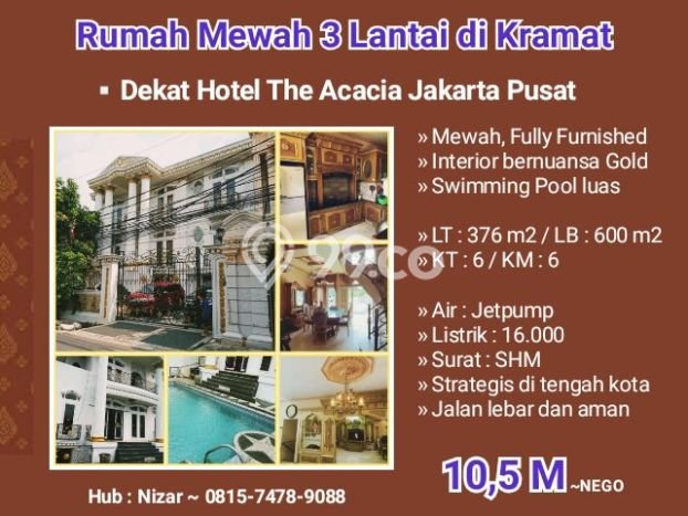 For Sale! Premium House LT 376m2 Desain Elegan di Kramat For Sale! Premium House LT 376m2 Desain Elegan di Kramat
