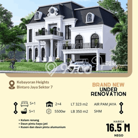 Bisa KPR! Rumah Bintaro, Tangerang Selatan, Luas 323m² Bangunan 350m² Bisa KPR! Rumah Bintaro, Tangerang Selatan, Luas 323m² Bangunan 350m²