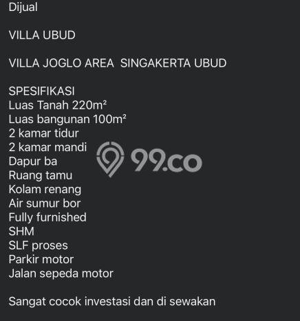 Dapatkan sekarang Vila Kawasan Ubud, Luas 220m2m², Dekat mudah fasilitas Dapatkan sekarang Vila Kawasan Ubud, Luas 220m2m², Dekat mudah fasilitas