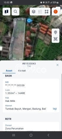 Tanah Kavling Dijual di canggu, Badung dengan Luas Tanah 1350m2 Tanah Kavling Dijual di canggu, Badung dengan Luas Tanah 1350m2