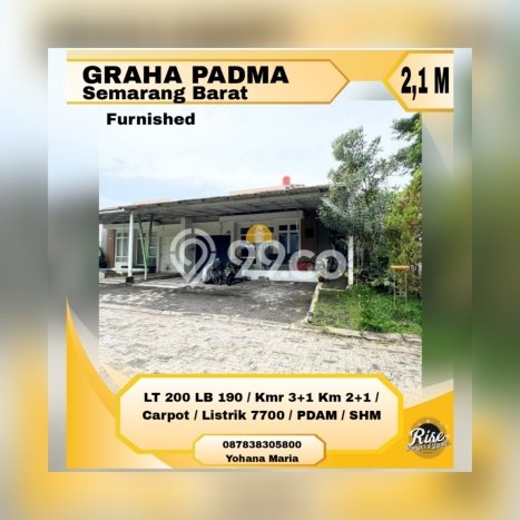 Rumah 3 KT 2 KM LT 200m², LB 190m² di Graha Padma, Semarang Rumah 3 KT 2 KM LT 200m², LB 190m² di Graha Padma, Semarang