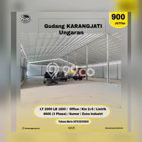 Gudang Komersial Disewakan di Bergas Semarang Luas 1600m2 Gudang Komersial Disewakan di Bergas Semarang Luas 1600m2