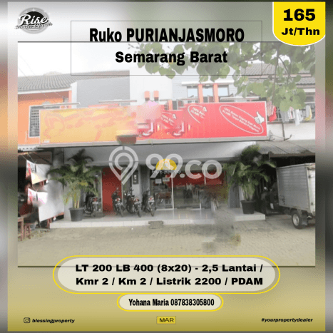 LOKASI PREMIUM! Ruko Kawasan Usaha di Puri Anjasmoro, Luas 400m², Siap Bisnis LOKASI PREMIUM! Ruko Kawasan Usaha di Puri Anjasmoro, Luas 400m², Siap Bisnis