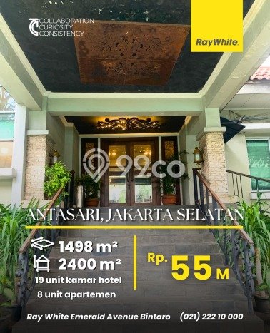 Hotel Area Strategis di Cipete, Luas 2400m2m², Mainroad Hotel Area Strategis di Cipete, Luas 2400m2m², Mainroad