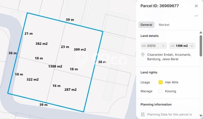 Dijual Tanah Lokasi Soekarno Hatta, Bandung Seluas 1388m2 Dijual Tanah Lokasi Soekarno Hatta, Bandung Seluas 1388m2