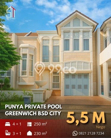 Dijual Rumah Luas Elegan Dengan View Cantik di BSD Green Wich, Tangerang Dijual Rumah Luas Elegan Dengan View Cantik di BSD Green Wich, Tangerang