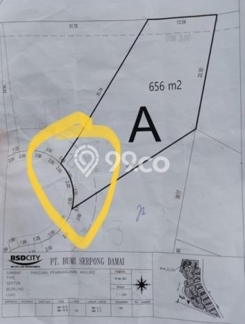 Kavling Tanah untuk Dijual di BSD City, Tangerang, Luas 656m2 Kavling Tanah untuk Dijual di BSD City, Tangerang, Luas 656m2