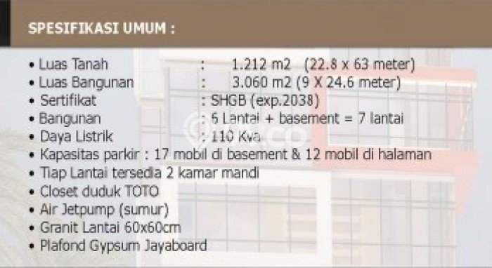 Unit Kantor Dijual di Jakarta Timur LT 1212m2 & LB 3060m2 Unit Kantor Dijual di Jakarta Timur LT 1212m2 & LB 3060m2