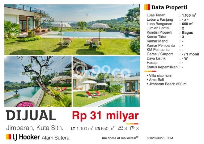 Best Deal Hunian Premium Ideal dan Luas di Kuta, Badung Best Deal Hunian Premium Ideal dan Luas di Kuta, Badung