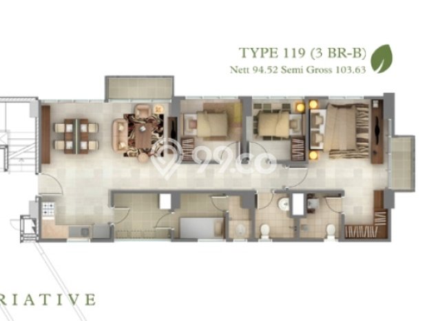 Apartemen Terawat Dijual di Tangerang Spesifikasi 3 KT, 2 KM Apartemen Terawat Dijual di Tangerang Spesifikasi 3 KT, 2 KM