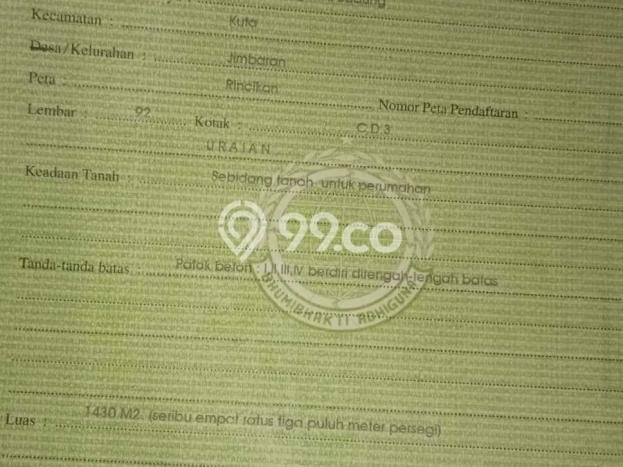 Tanah Siap Bangun Dijual di Badung Punya Luas 1430m2 Tanah Siap Bangun Dijual di Badung Punya Luas 1430m2