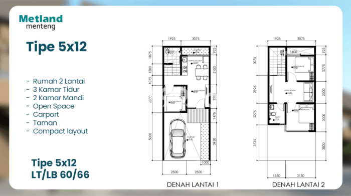 Rumah Modern 2 KT di Metland Menteng Jakarta Timur Unfurnished Rumah Modern 2 KT di Metland Menteng Jakarta Timur Unfurnished