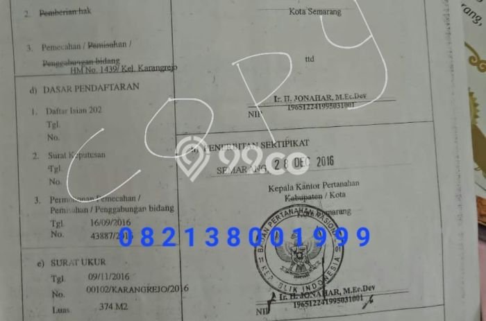 Tanah Dijual Lokasi Gajah Mungkur Semarang SHM Tanah Dijual Lokasi Gajah Mungkur Semarang SHM