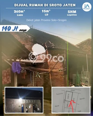 Jual Rumah Murah Meriah Jaten Punya 2 KT & LT 56m2 Jual Rumah Murah Meriah Jaten Punya 2 KT & LT 56m2