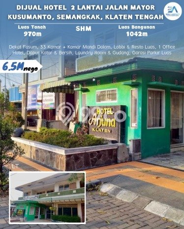 Dijual Hotel Kawasan Klaten Utara, Luas 1042m2m², Area Komersial Dijual Hotel Kawasan Klaten Utara, Luas 1042m2m², Area Komersial