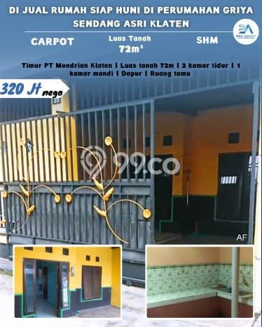 Jual Rumah Harga Miring Klaten Tengah Punya 2 KT & LT 72m2 Jual Rumah Harga Miring Klaten Tengah Punya 2 KT & LT 72m2