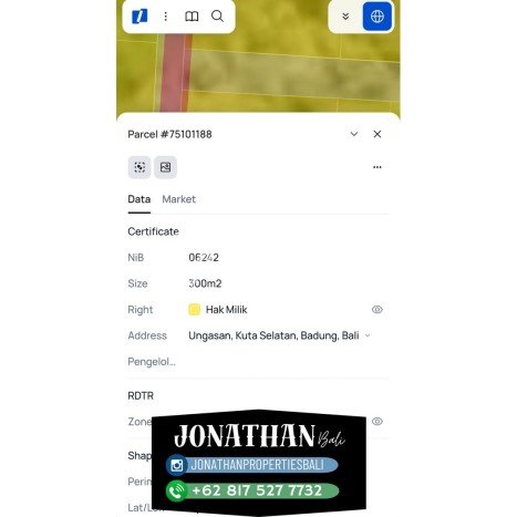 Untuk Dijual Tanah di Badung, Luas 300m2 SHM Untuk Dijual Tanah di Badung, Luas 300m2 SHM