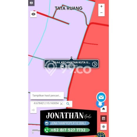 Kavling Tanah untuk Dijual di Seminyak, Badung, Luas 500m2 Kavling Tanah untuk Dijual di Seminyak, Badung, Luas 500m2