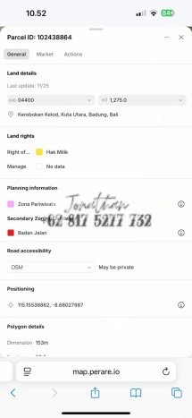 Dijual Tanah Lokasi Petitenget, Badung Seluas 1275m2 Dijual Tanah Lokasi Petitenget, Badung Seluas 1275m2