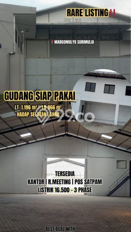 Unit Gudang Dijual di Surabaya LT 1196m2 & LB 966m2 Unit Gudang Dijual di Surabaya LT 1196m2 & LB 966m2