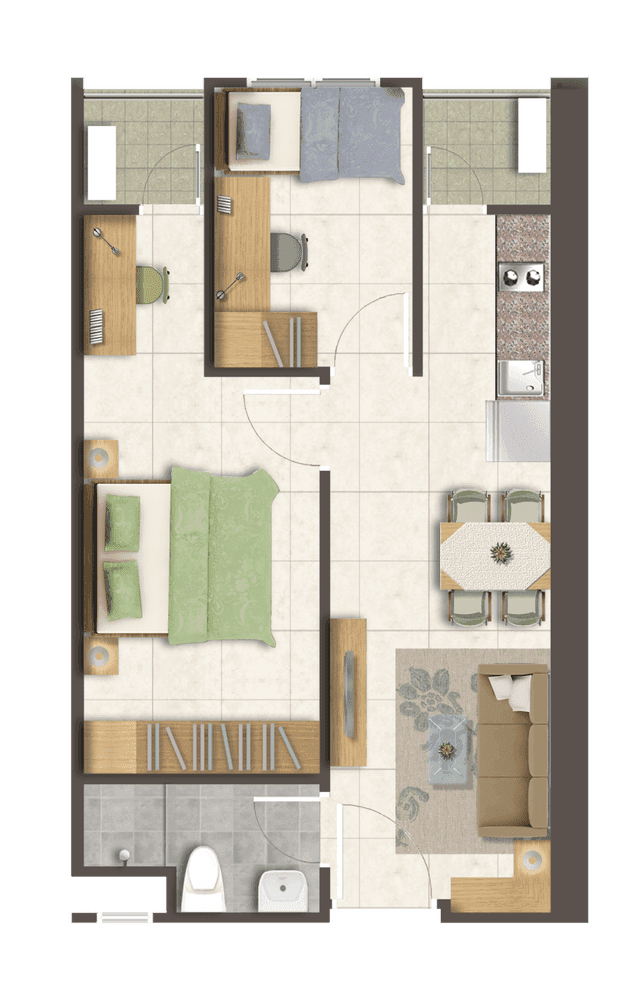 2 Bedroom 2 Bedroom