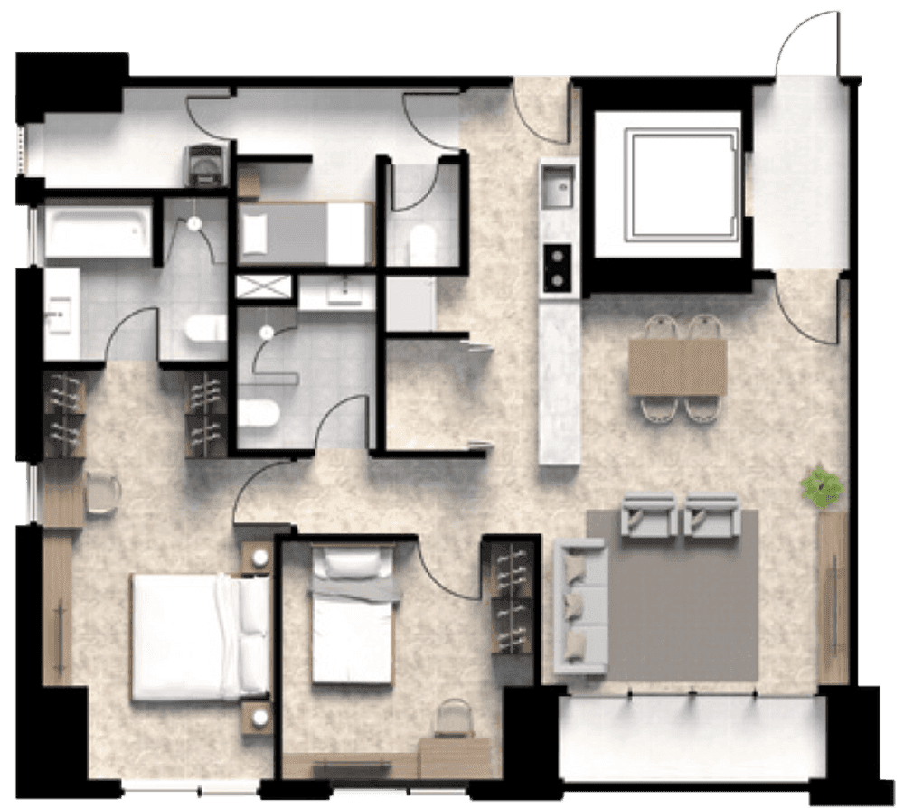 Prime Tipe 2BR + Maid d.png Prime Tipe 2BR + Maid d.png