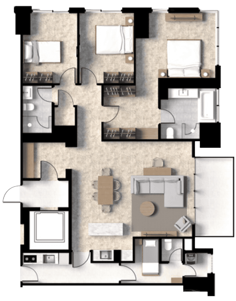 Prime Tipe 3BR + Maid d.png Prime Tipe 3BR + Maid d.png