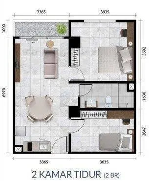 Tipe Two Bedroom Tipe Two Bedroom