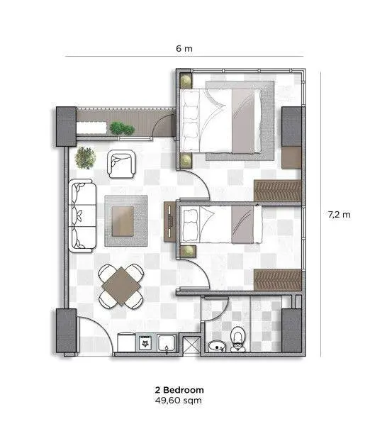 2 BR 2 BR