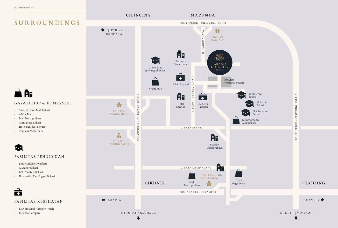 Lokasi Cluster East Manhattan at Grand Duta City Bekasi