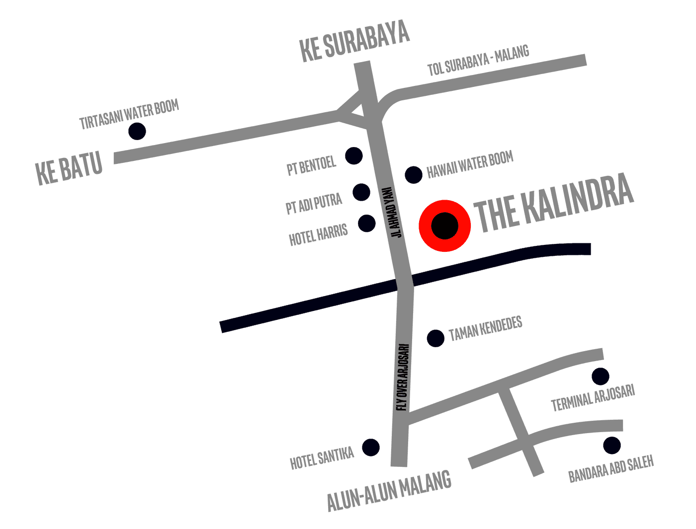 Lokasi The Kalindra Malang