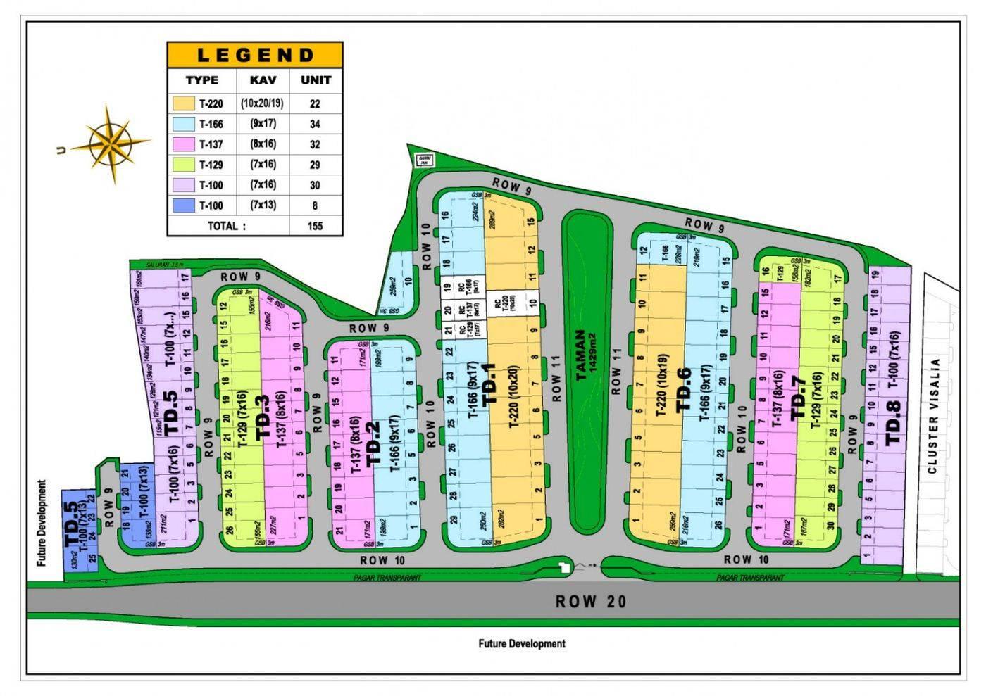 Site Plan Cluster Nashville Kota Wisata Cibubur