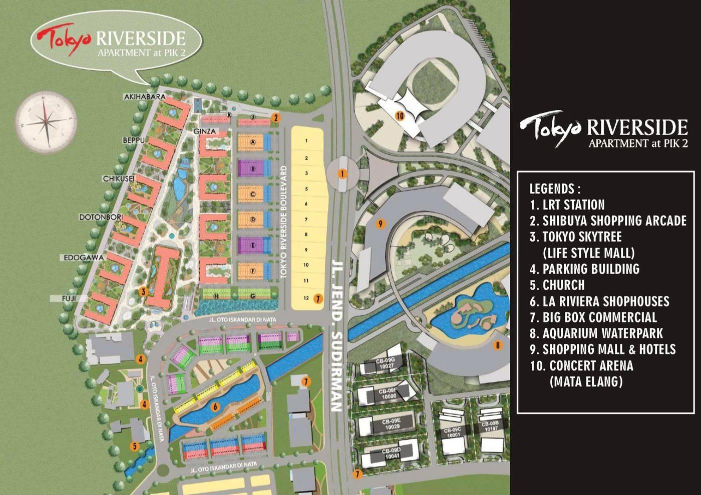 Site Plan Tokyo Riverside Apartemen at PIK 2