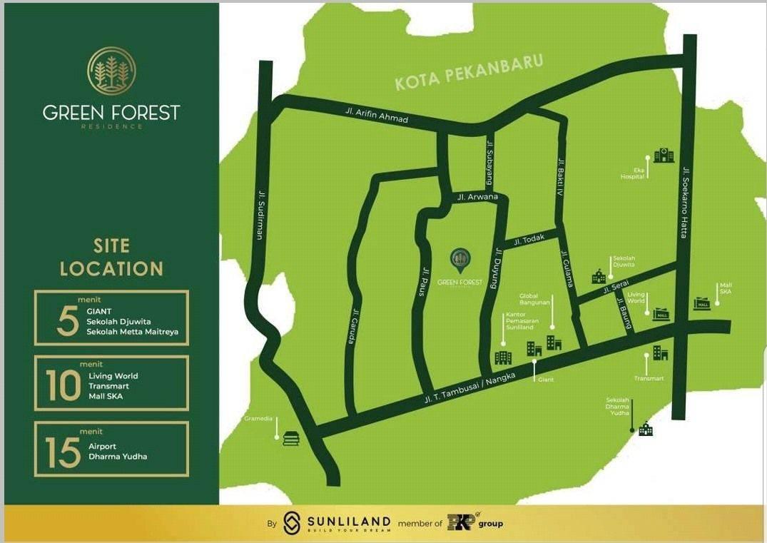 Peta Lokasi Green Forest Residence Pekanbaru