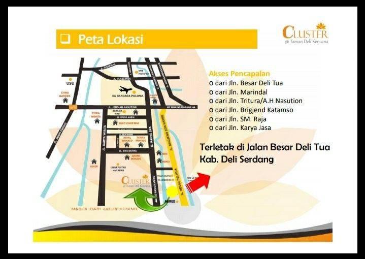 Peta Lokasi Cluster Taman Deli Kencana