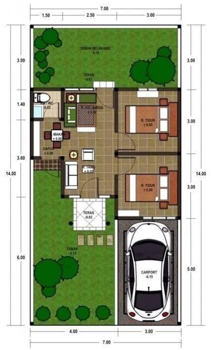 Griya bakti Utama Makassar tipe 36/98 denah