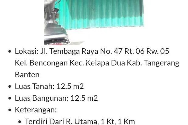 Disewakan KIOS Rp 15 jt/tahun di Tangerang - Luas 12,5 m2 Disewakan KIOS Rp 15 jt/tahun di Tangerang - Luas 12,5 m2