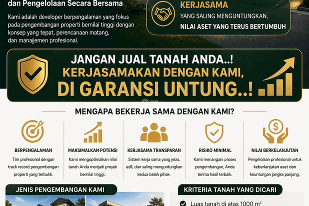 DICARI TANAH DENGAN LUAS DIATAS 1000 M2 DICARI TANAH DENGAN LUAS DIATAS 1000 M2