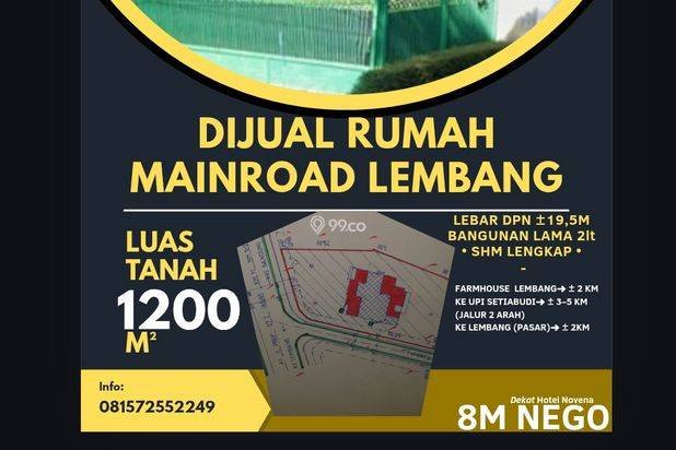 Lahan Rumah • LT 1200m² • LB 300m² • Lembang Raya Mainroad Lahan Rumah • LT 1200m² • LB 300m² • Lembang Raya Mainroad