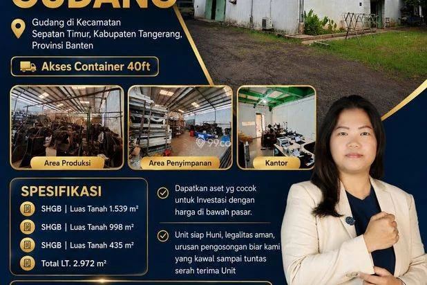 Dijual Gudang di Tangerang, Sepatan Timur akses Container 40ft, Luas hampir 3000m2 di Tangerang Dijual Gudang di Tangerang, Sepatan Timur akses Container 40ft, Luas hampir 3000m2 di Tangerang