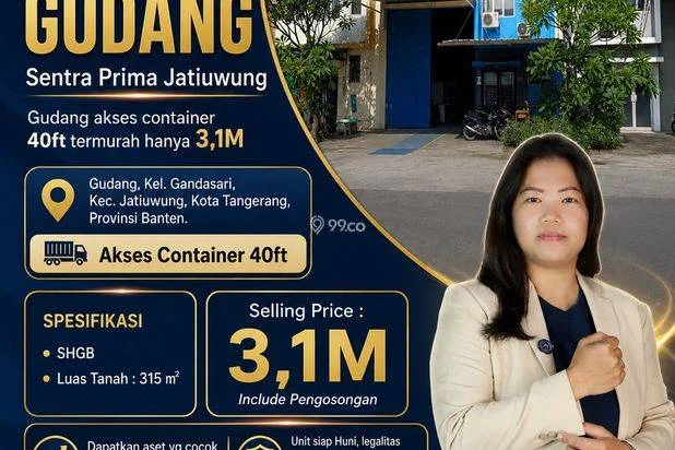 Dijual Gudang Sentra Prima Jatiuwung, Tangerang Kota, Gudang akses container 40ft termurah hanya 3,1M Dijual Gudang Sentra Prima Jatiuwung, Tangerang Kota, Gudang akses container 40ft termurah hanya 3,1M