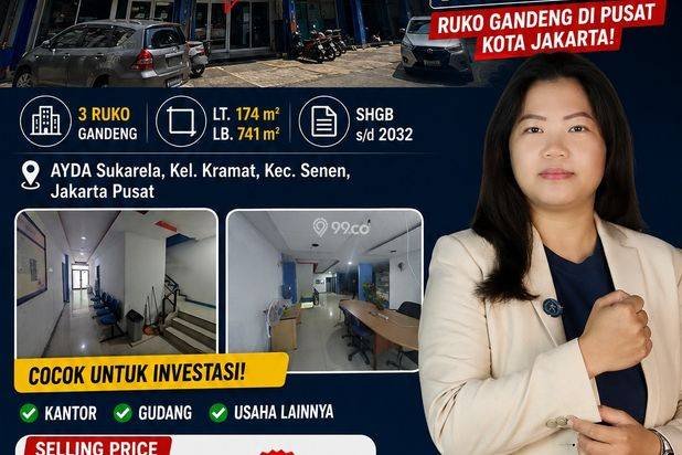 JARANG ADA! Ruko gandeng 3, Ruko Mini Building, Harga 50% dibawah NJOP, Ruko Perkantoran Murah di Senen Jakarta Pusat Kramat JARANG ADA! Ruko gandeng 3, Ruko Mini Building, Harga 50% dibawah NJOP, Ruko Perkantoran Murah di Senen Jakarta Pusat Kramat