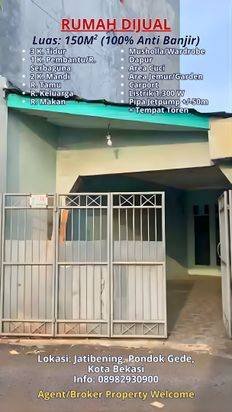 Dijual Cepat Rumah Luas Dijamin 100% Anti Banjir di Jatibening, Kota Bekasi Dijual Cepat Rumah Luas Dijamin 100% Anti Banjir di Jatibening, Kota Bekasi